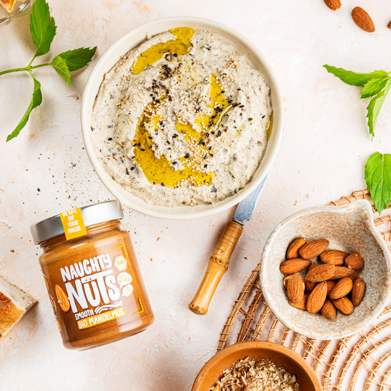 Veganes Baba Ganoush mit Naughty Nuts BIO Mandelmus Smooth