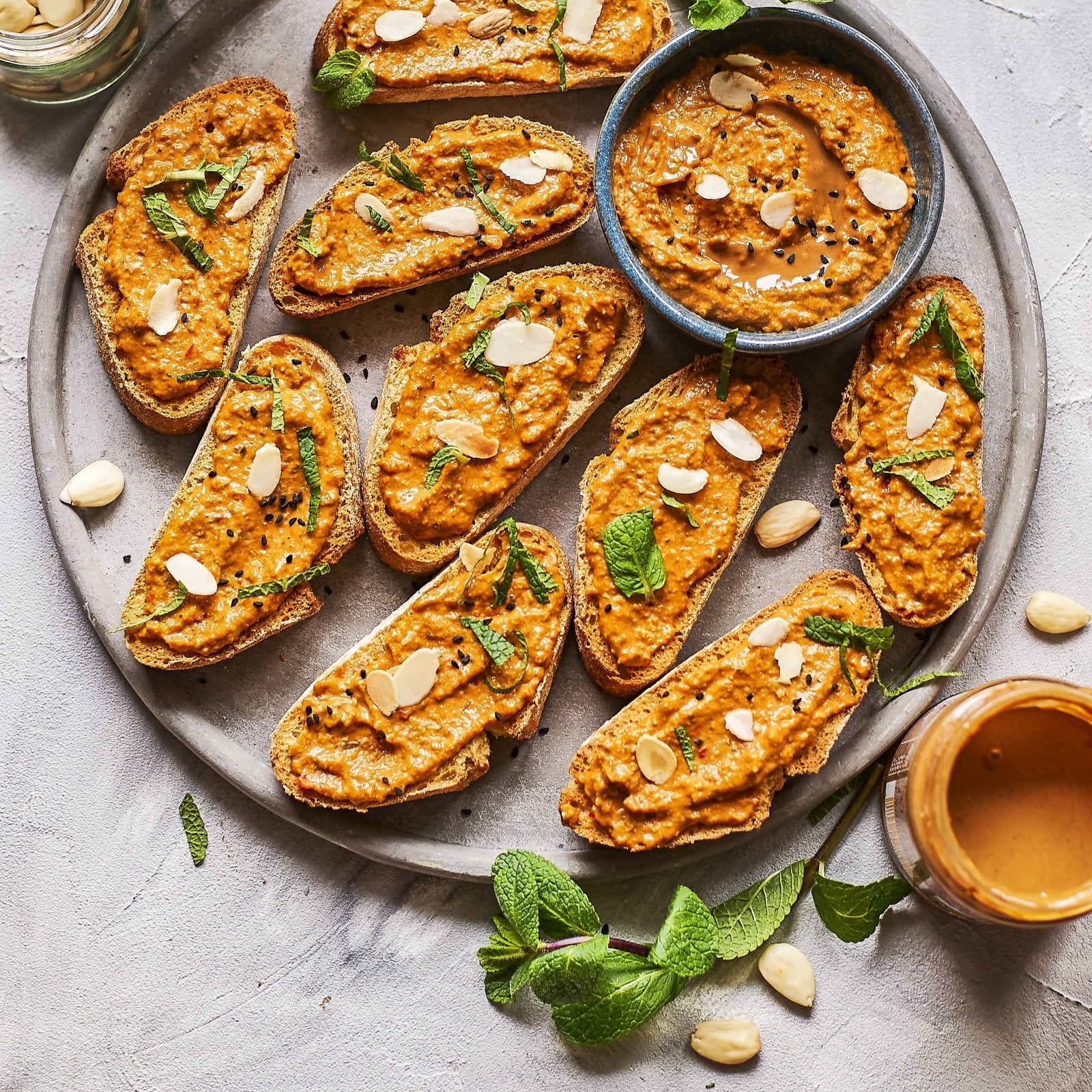 bruschette mandelmus