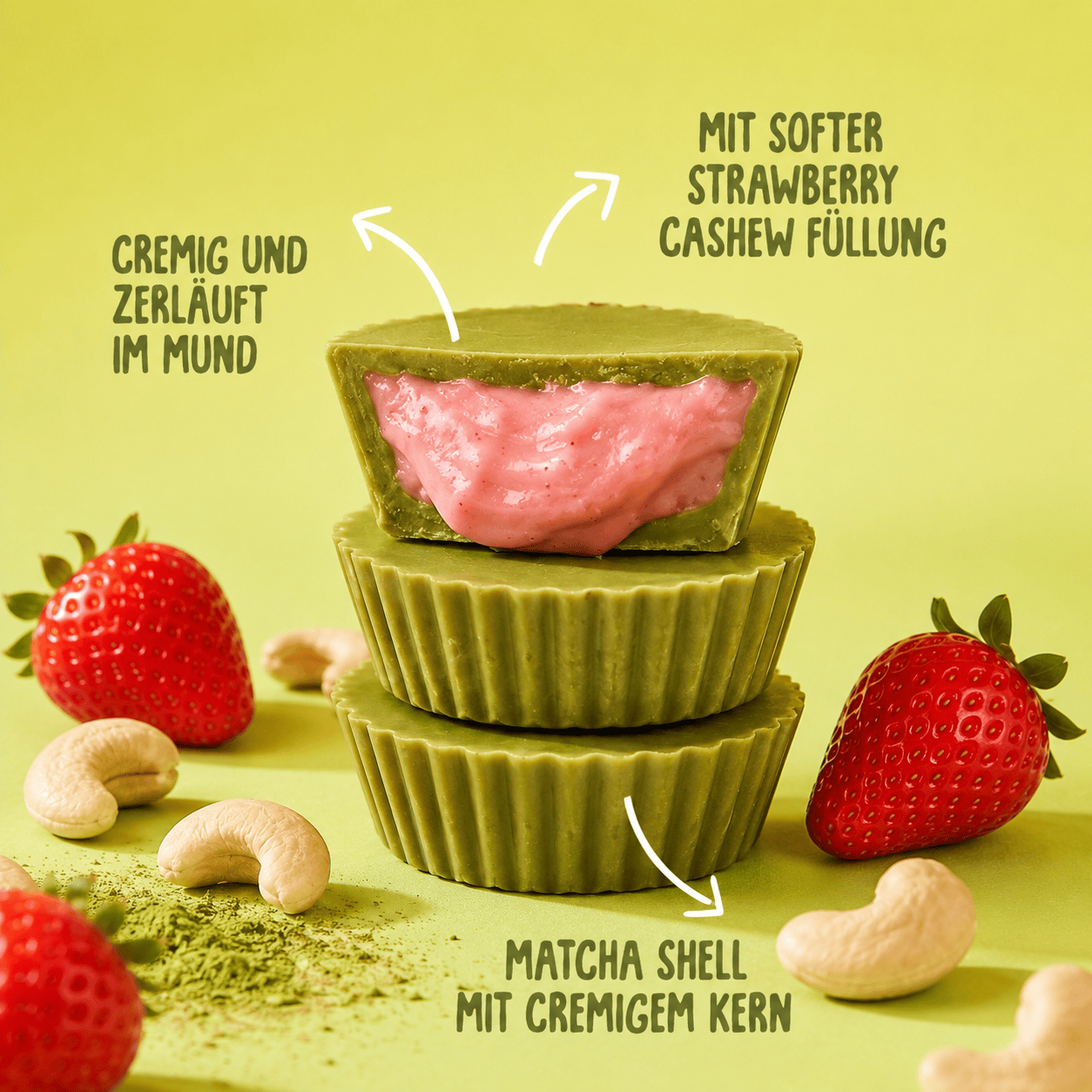 Matcha Cups Cashew Strawberry