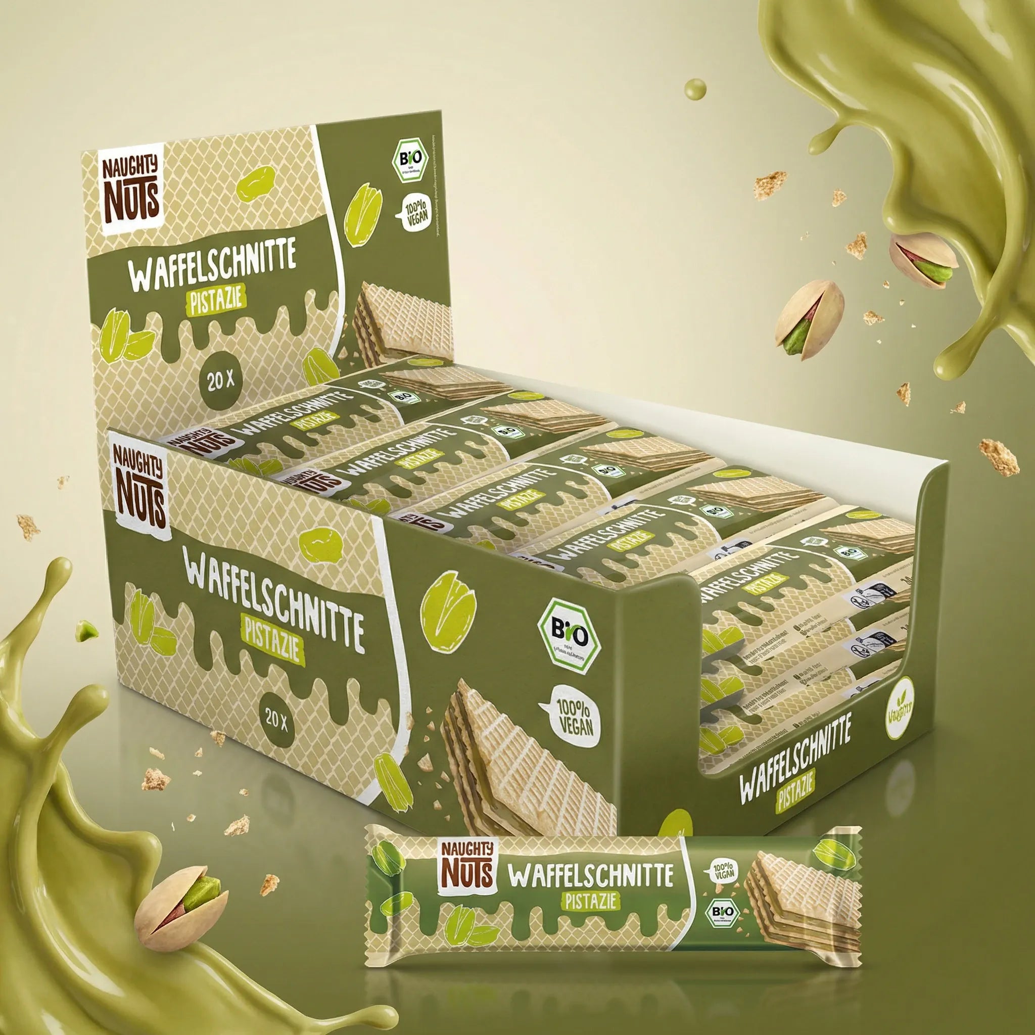 Naughty Nuts Waffelschnitte Bio Waffelschnitte Pistazie