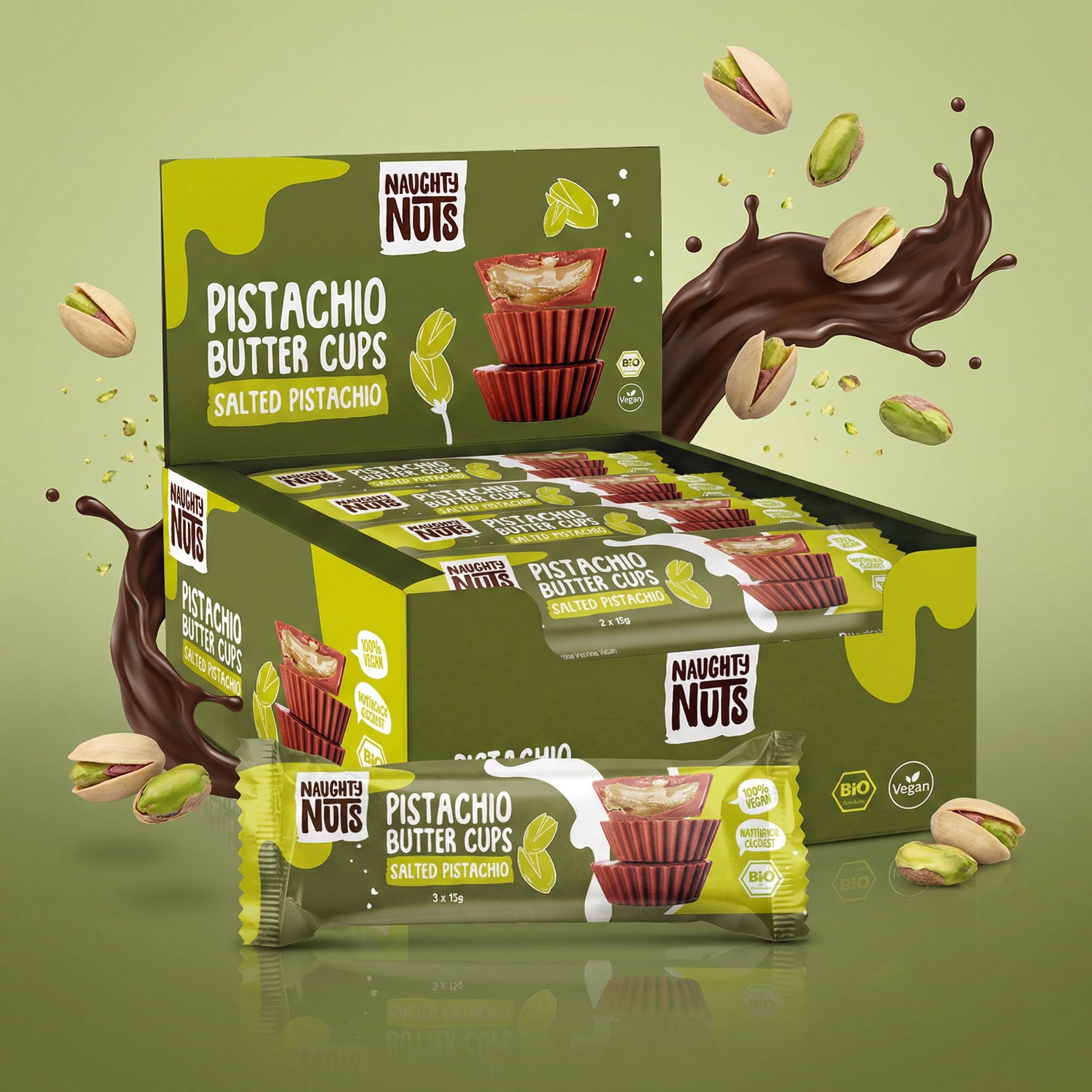 Bio Pistazienbutter Cups Salted Pistachio
