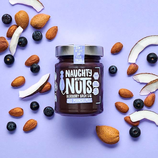 Bio Mandelmus Blueberry Bash – Produktansicht