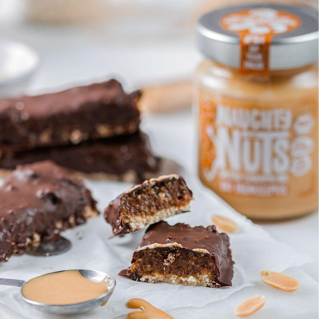 Salted Snicker-Bars mit Erdnussmus Salted Caramel