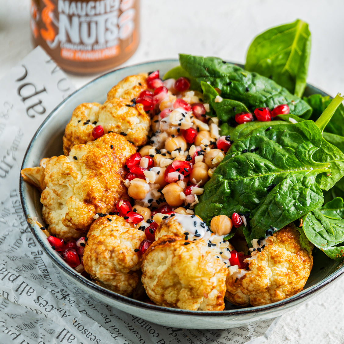 Buddha Bowl mit Curry-Zimt-Blumenkohl