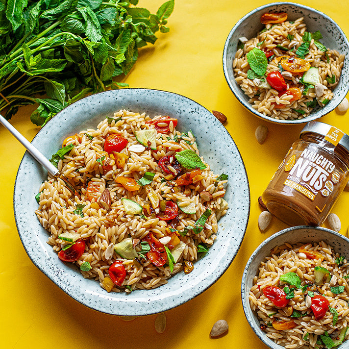 Veganer Orzo Nudel Salat