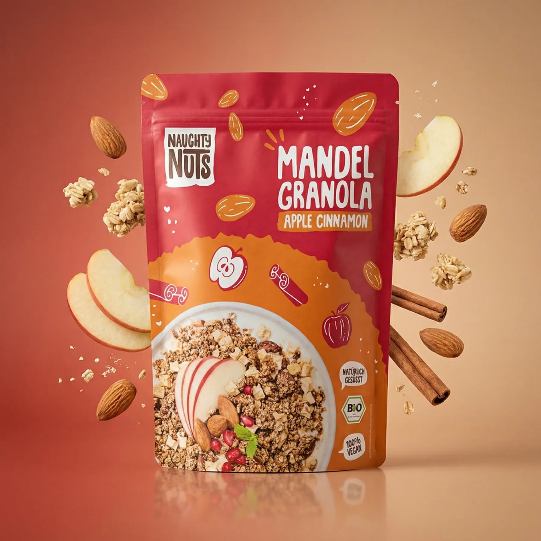 Granola Einsteiger Paket mit Mandeln, Äpfeln und Zimt