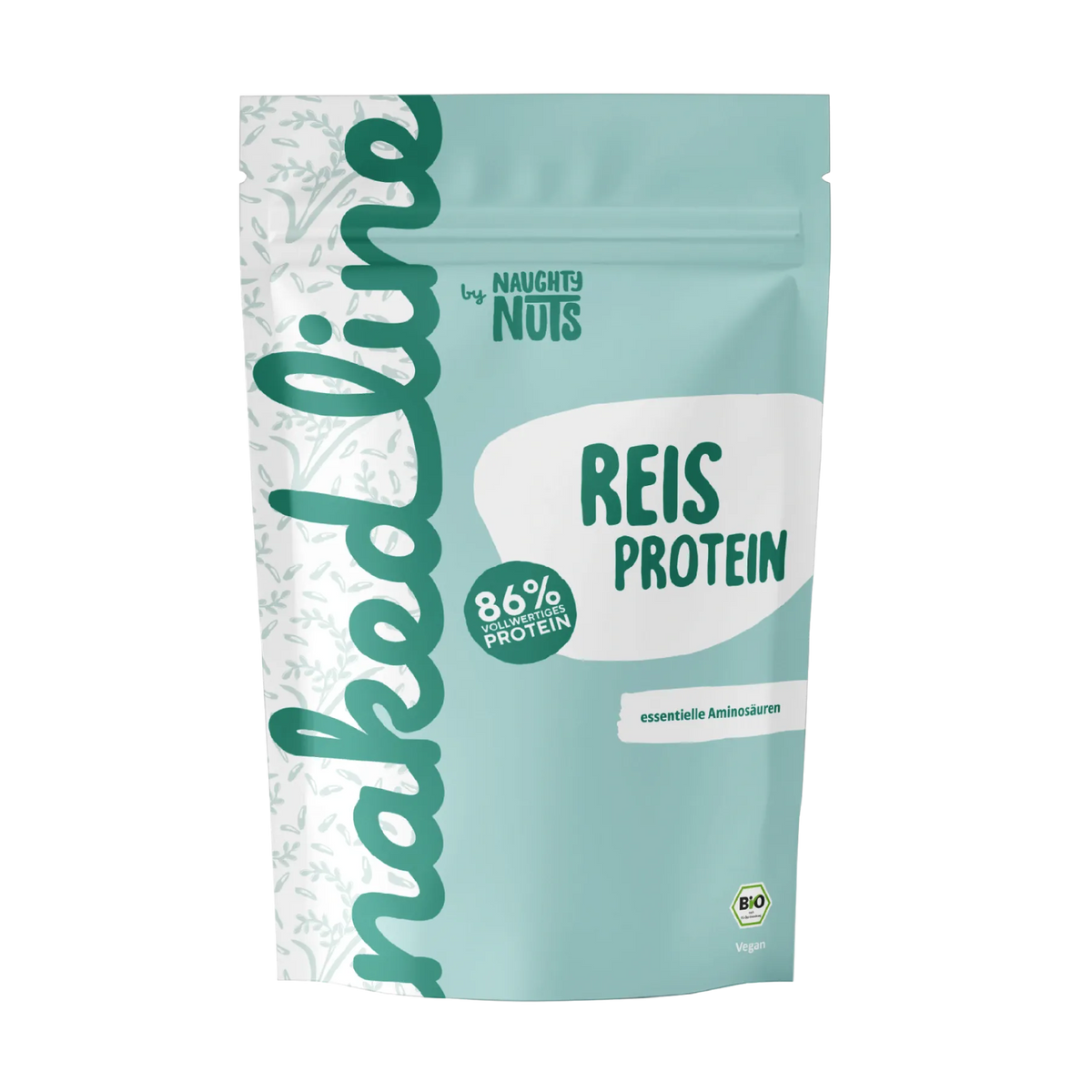 Nakedline Reis Protein Beutel mit 86 Prozent Proteingehalt und Bio Siegel